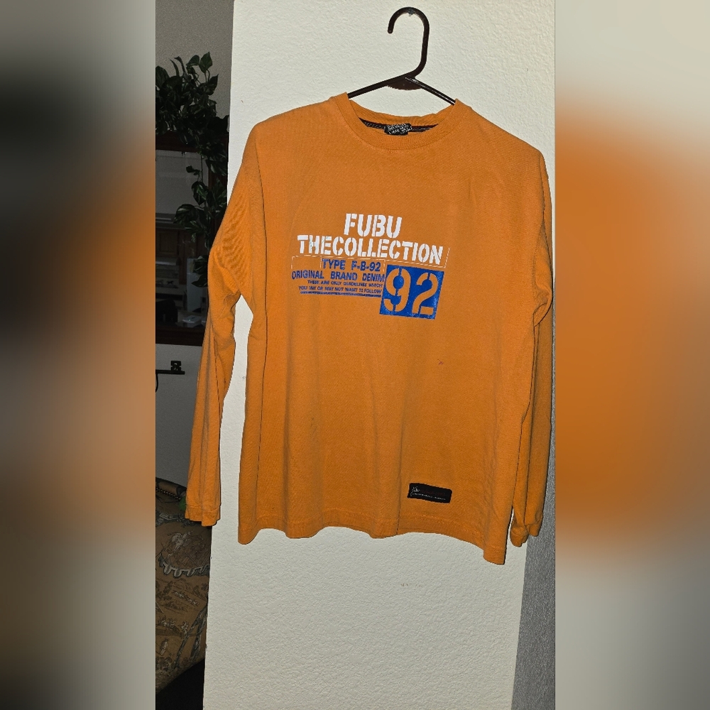 Long Sleeve Vintage T. Shirt. FUBU L.